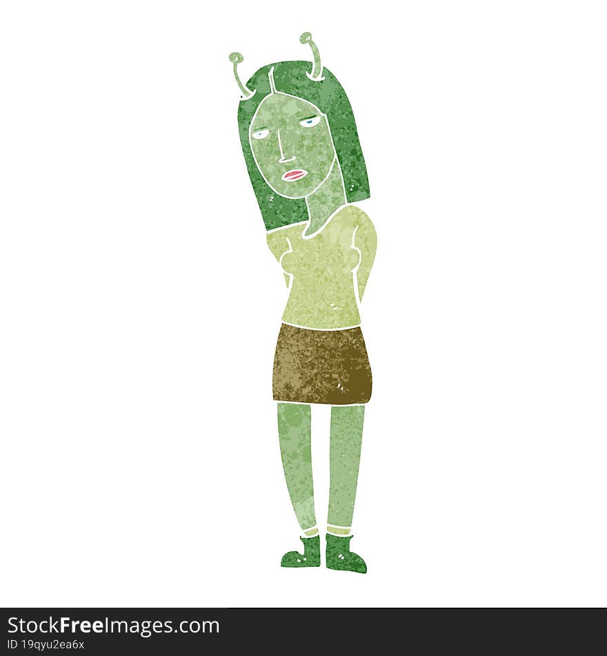 cartoon alien woman