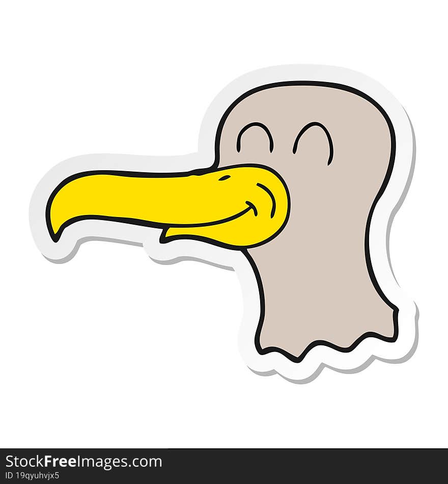 Sticker Of A Cartoon Seagull