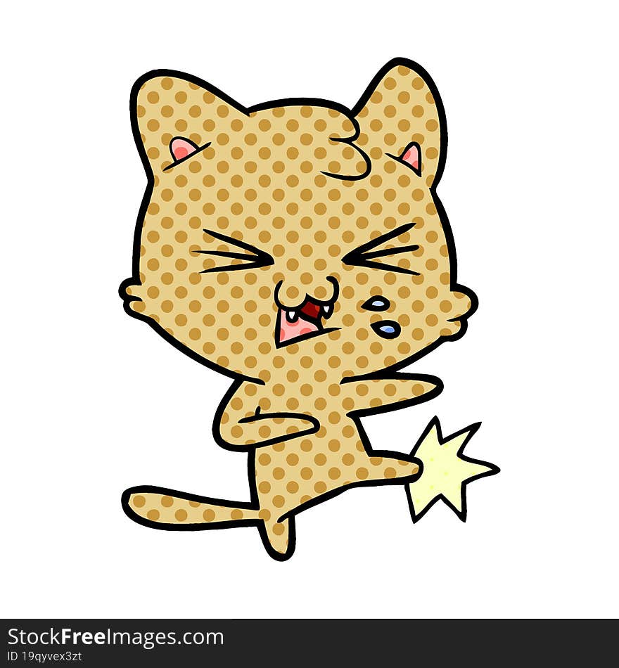 cartoon cat hissing. cartoon cat hissing