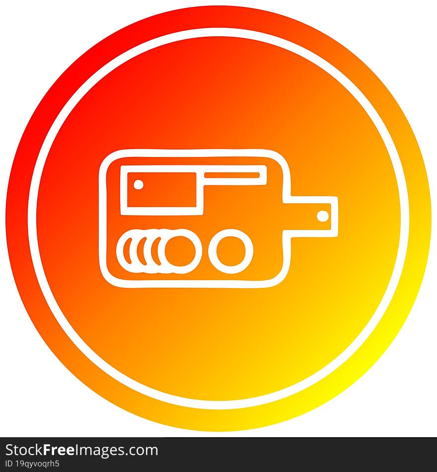 Chopping Board Circular In Hot Gradient Spectrum