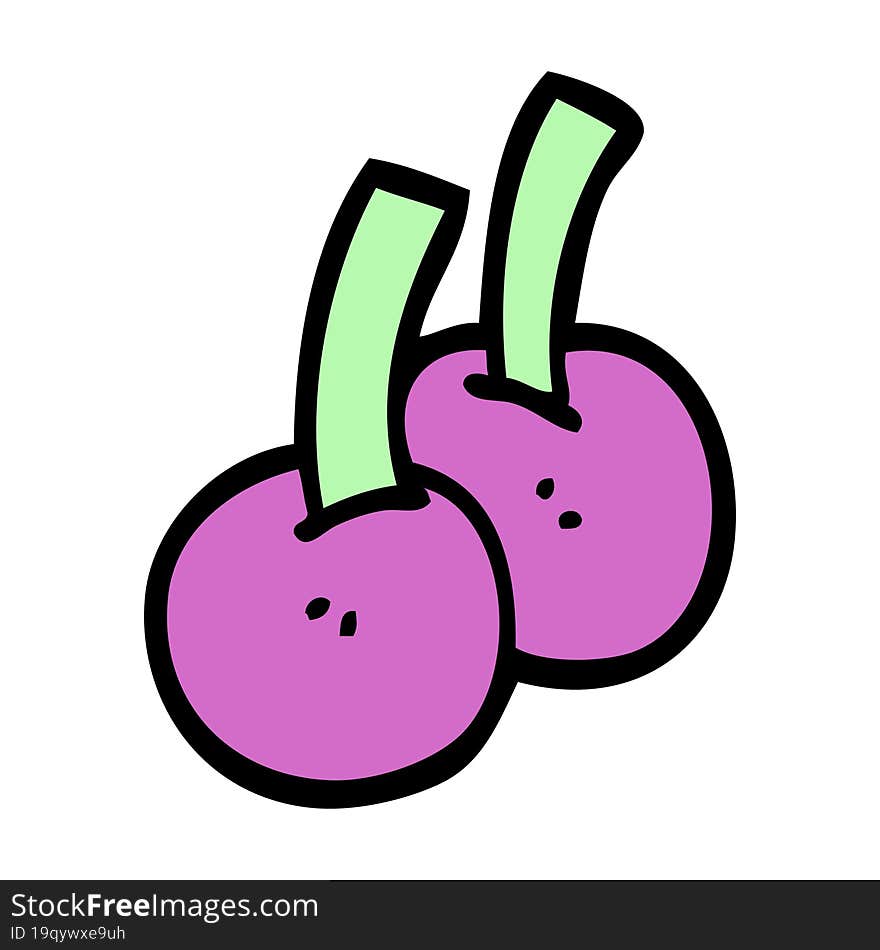 hand drawn doodle style cartoon cherries