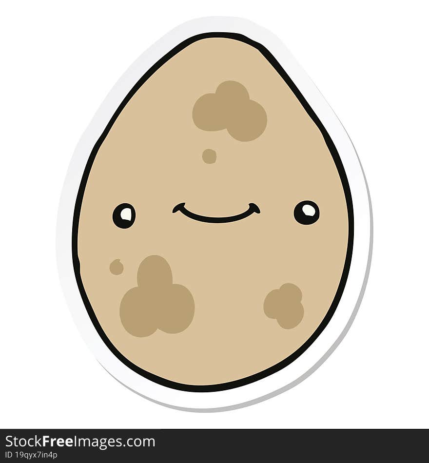 sticker of a cartoon egg