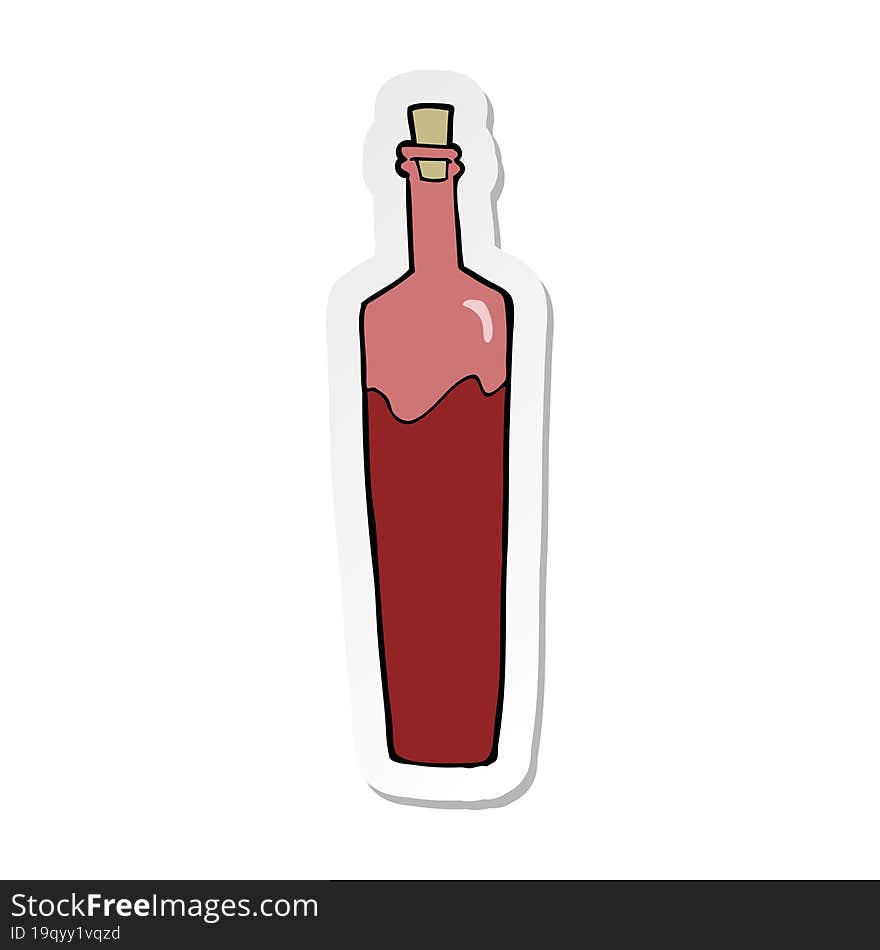 sticker of a cartoon posh bottle