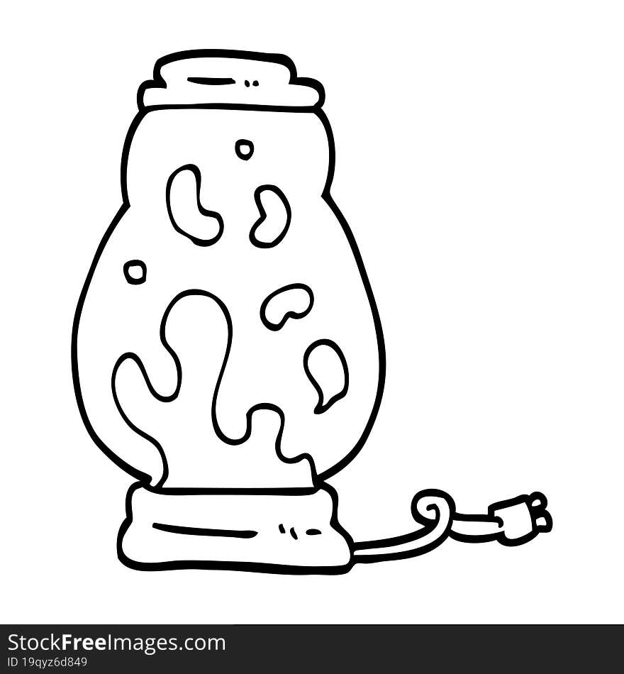 black and white cartoon lava lamp