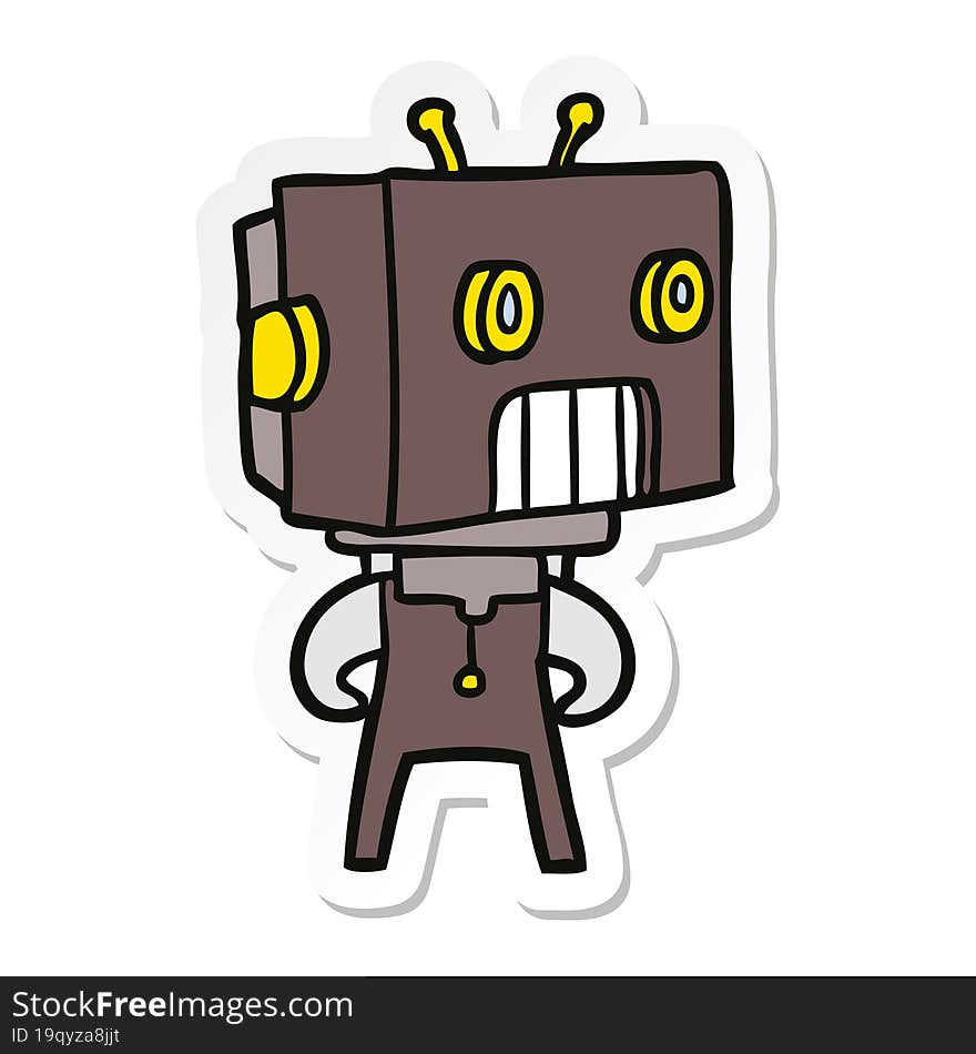 sticker of a cartoon robot