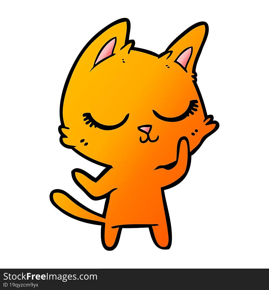 calm cartoon cat. calm cartoon cat