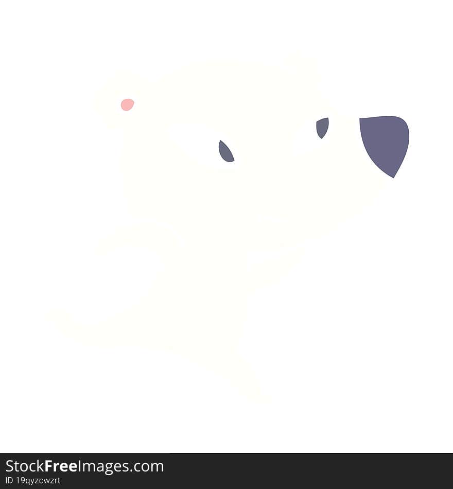 Cute Flat Color Style Cartoon Polar Bear