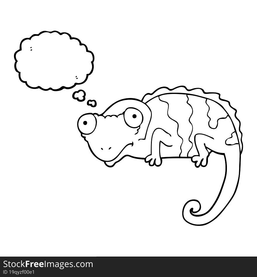 thought bubble cartoon chameleon