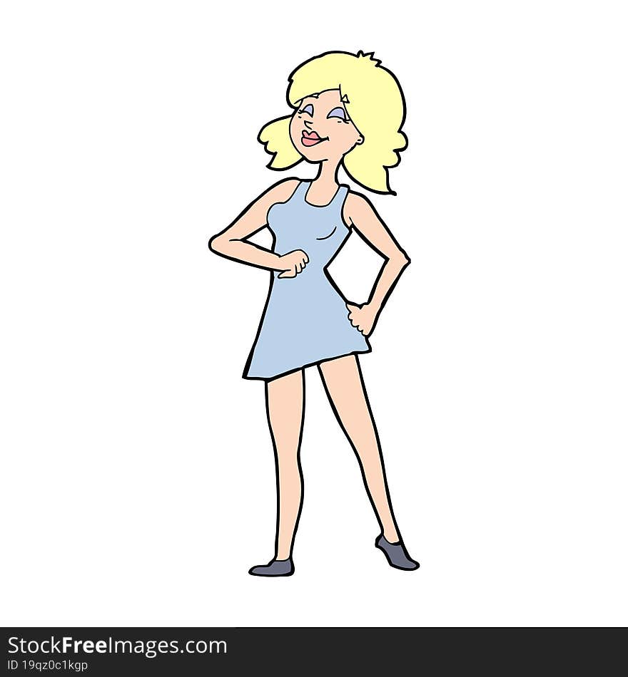 cartoon proud woman