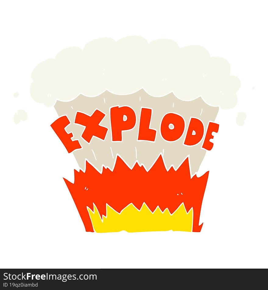 flat color illustration of explosion. flat color illustration of explosion