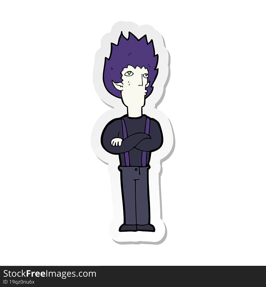 Sticker Of A Cartoon Vampire Man