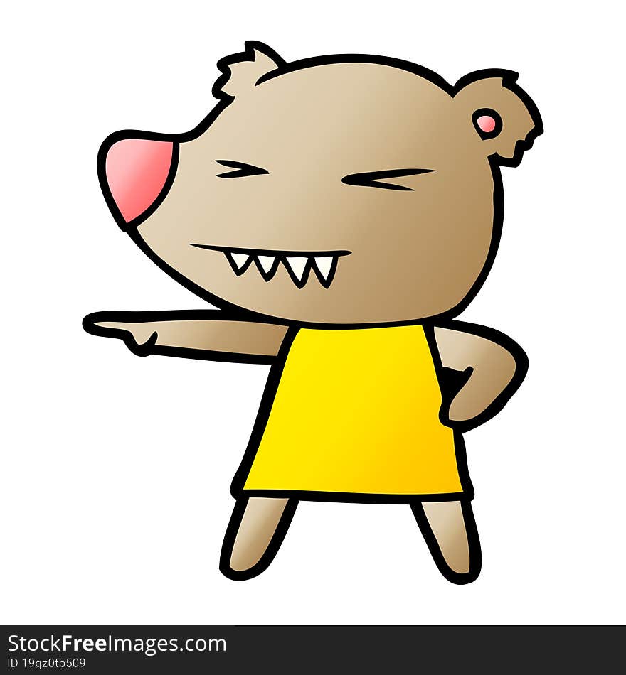 pointing bear cartoon. pointing bear cartoon