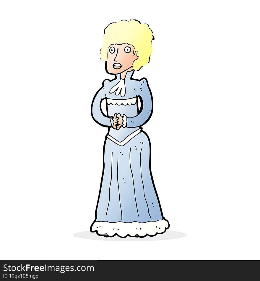 Cartoon Shocked Victorian Woman