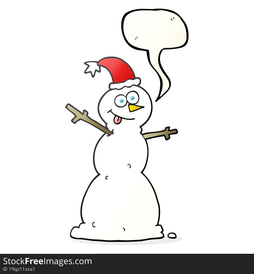 Speech Bubble Cartoon Snowman