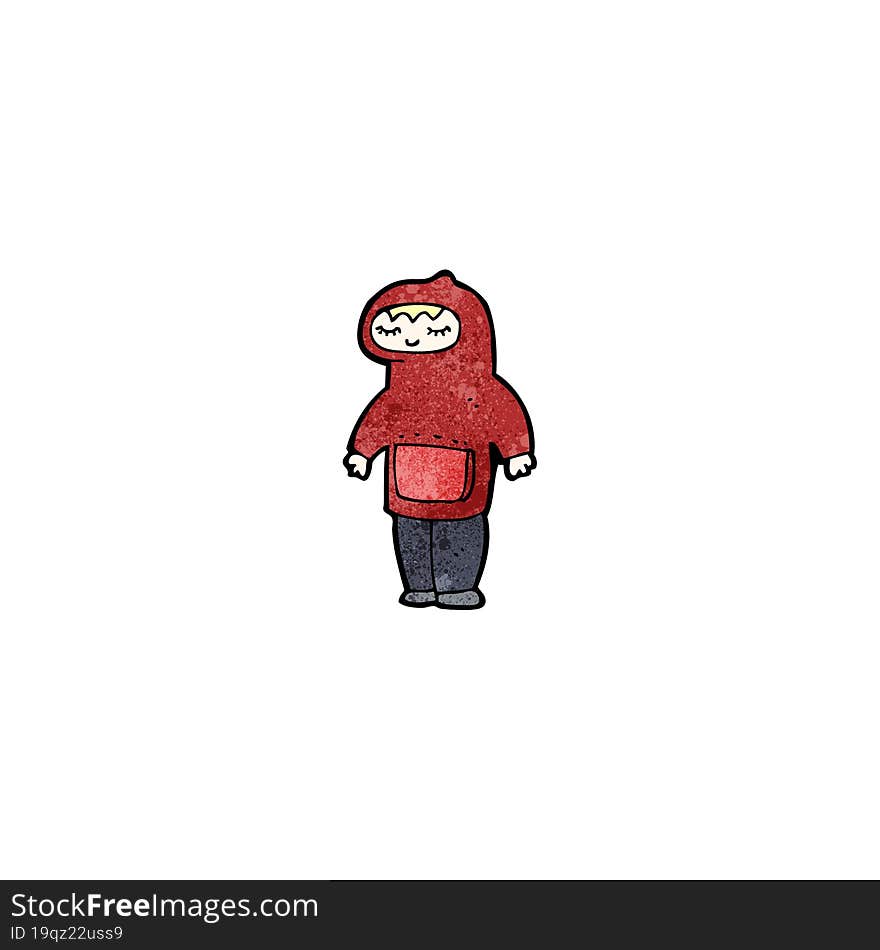 cartoon boy in hooded top