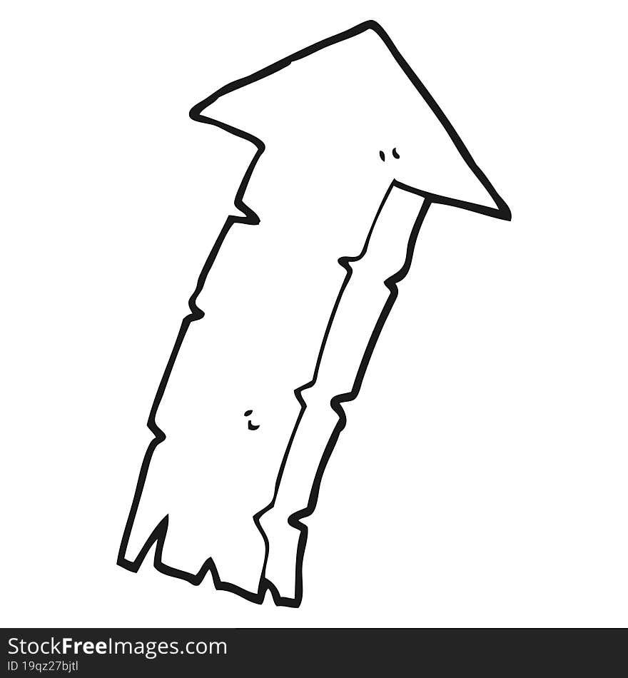 black and white cartoon arrow