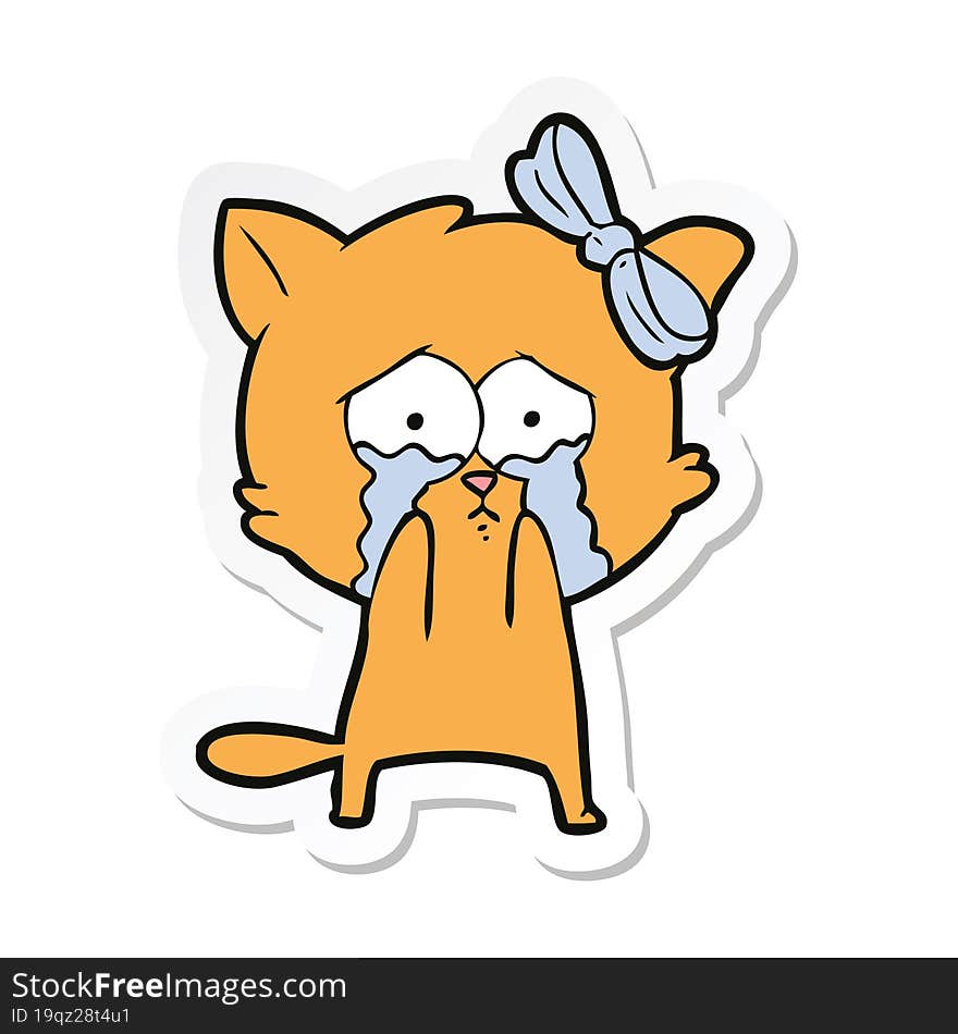 sticker of a cartoon cat