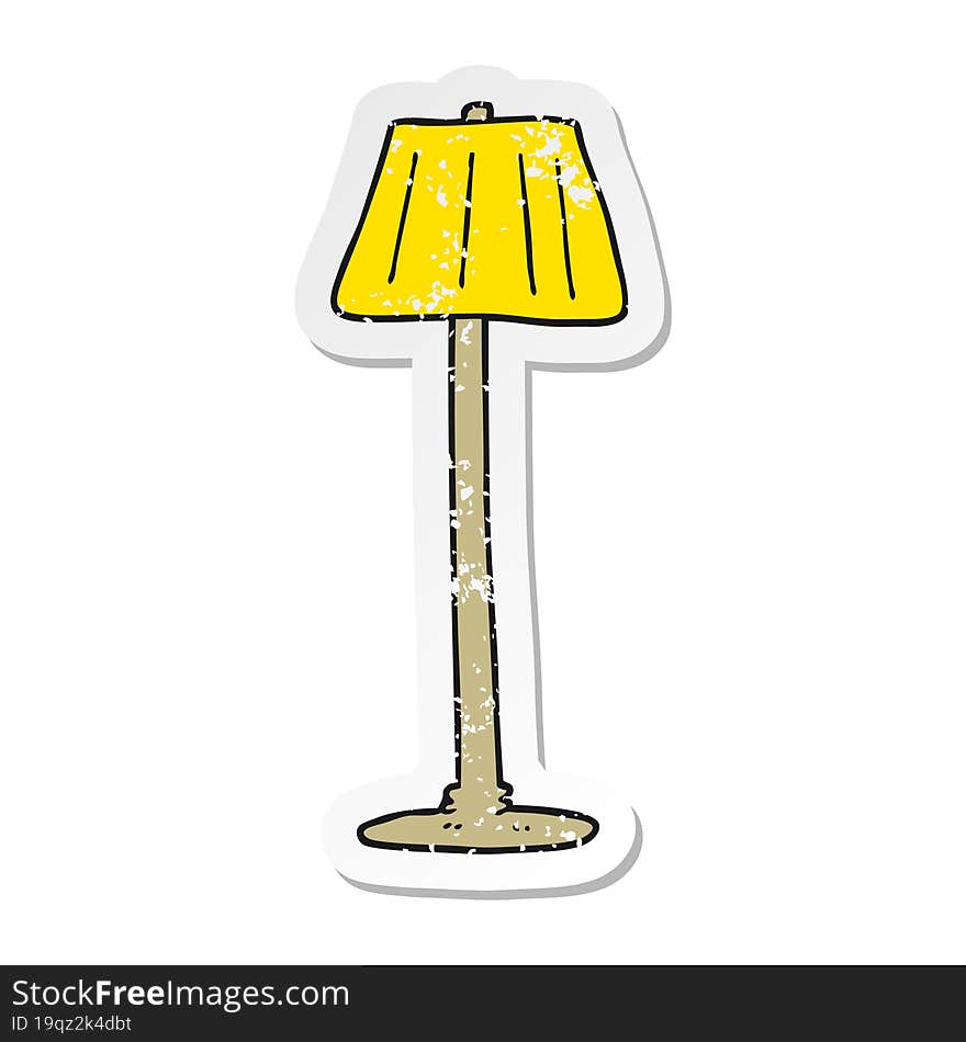 retro distressed sticker of a cartoon lamp