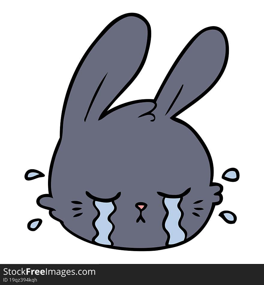 cartoon rabbit face crying. cartoon rabbit face crying