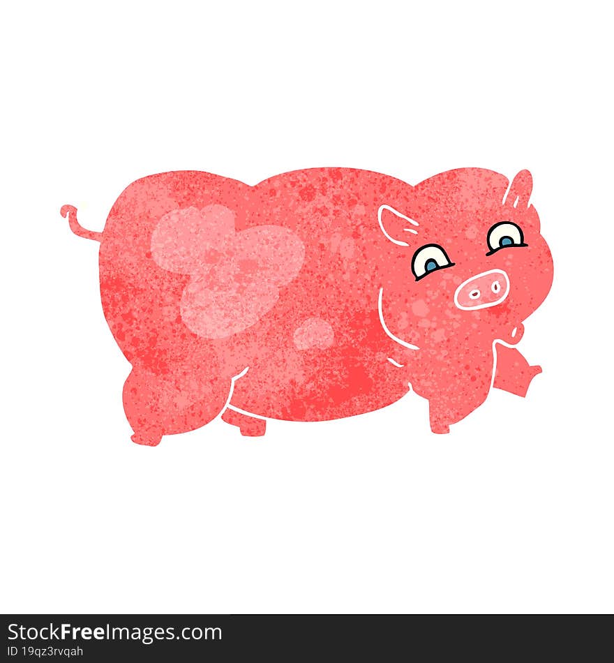 retro cartoon pig