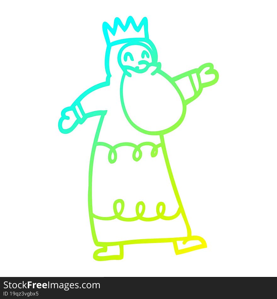 cold gradient line drawing cartoon wise king