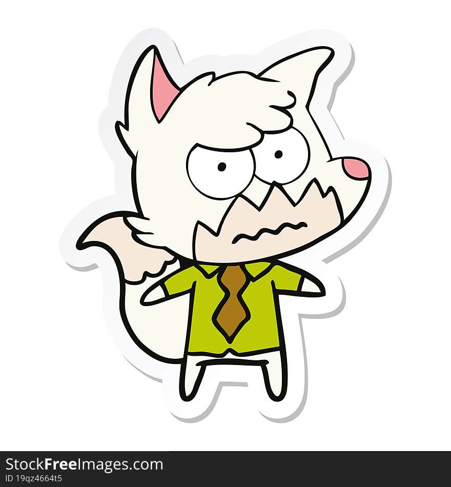 sticker of a cartoon annoyed fox