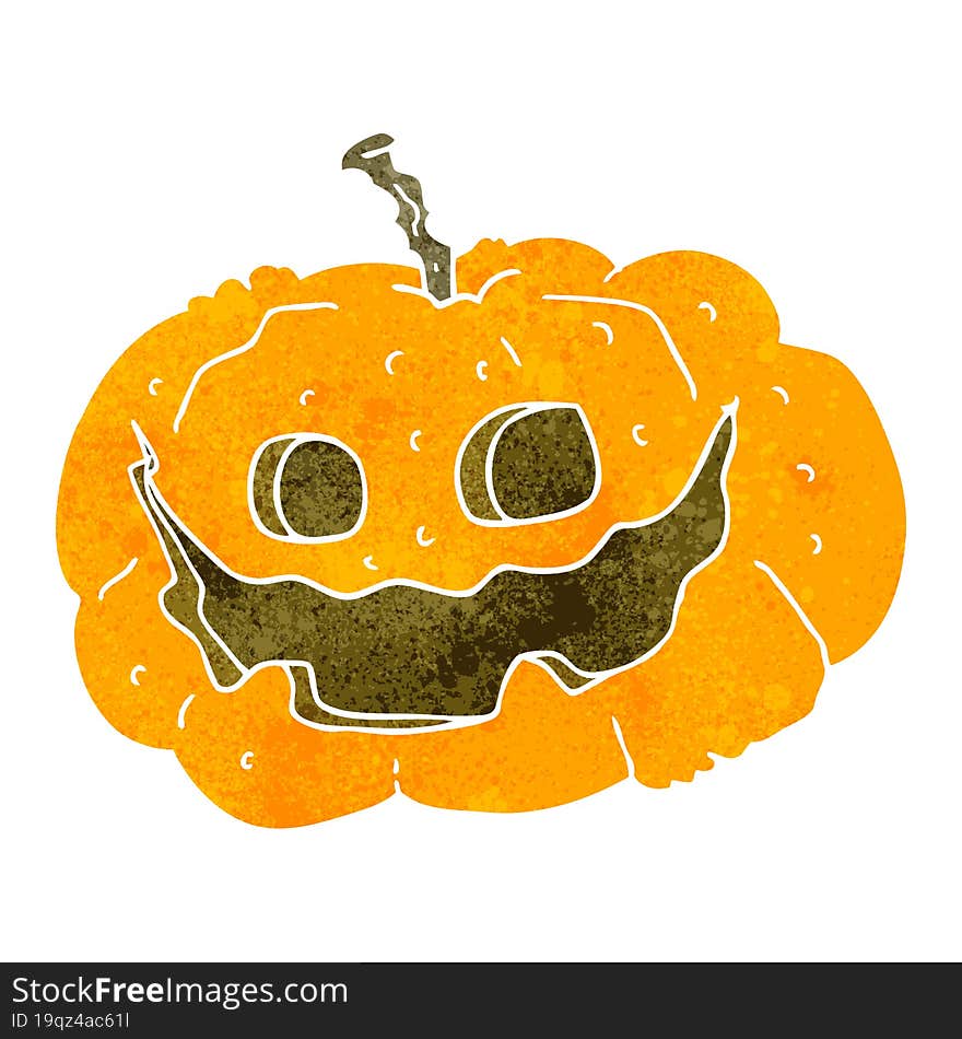 retro cartoon halloween pumpkin