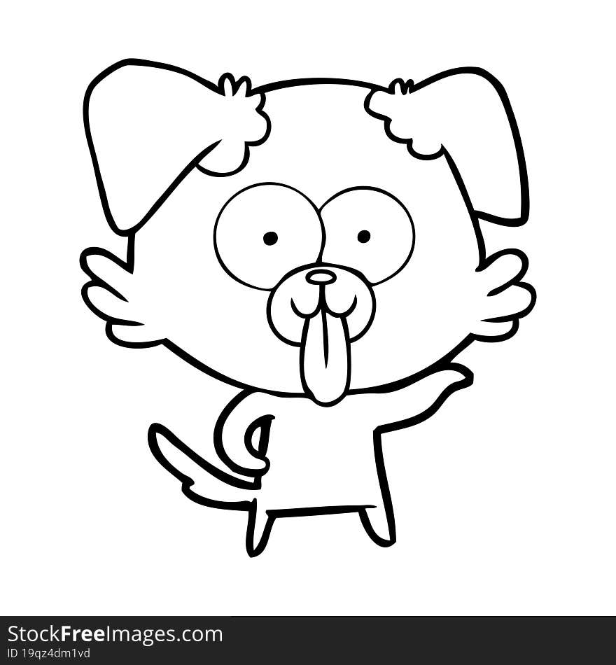 cartoon dog with tongue sticking out. cartoon dog with tongue sticking out