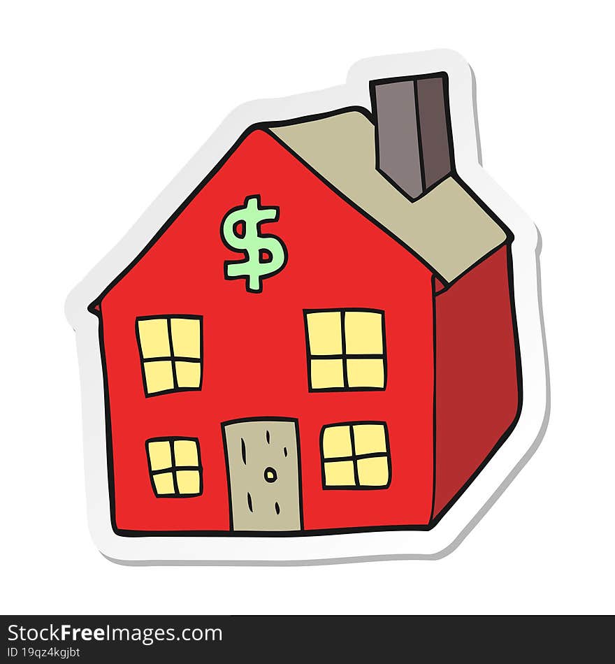 sticker of a cartoon housing market