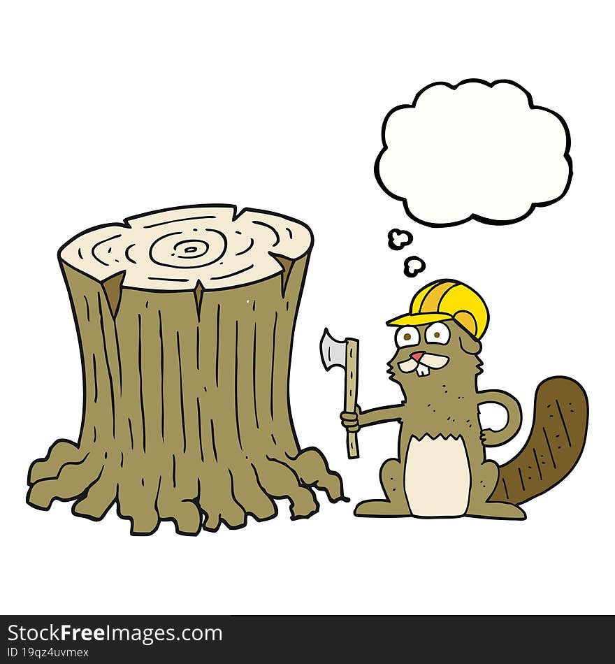 thought bubble cartoon beaver