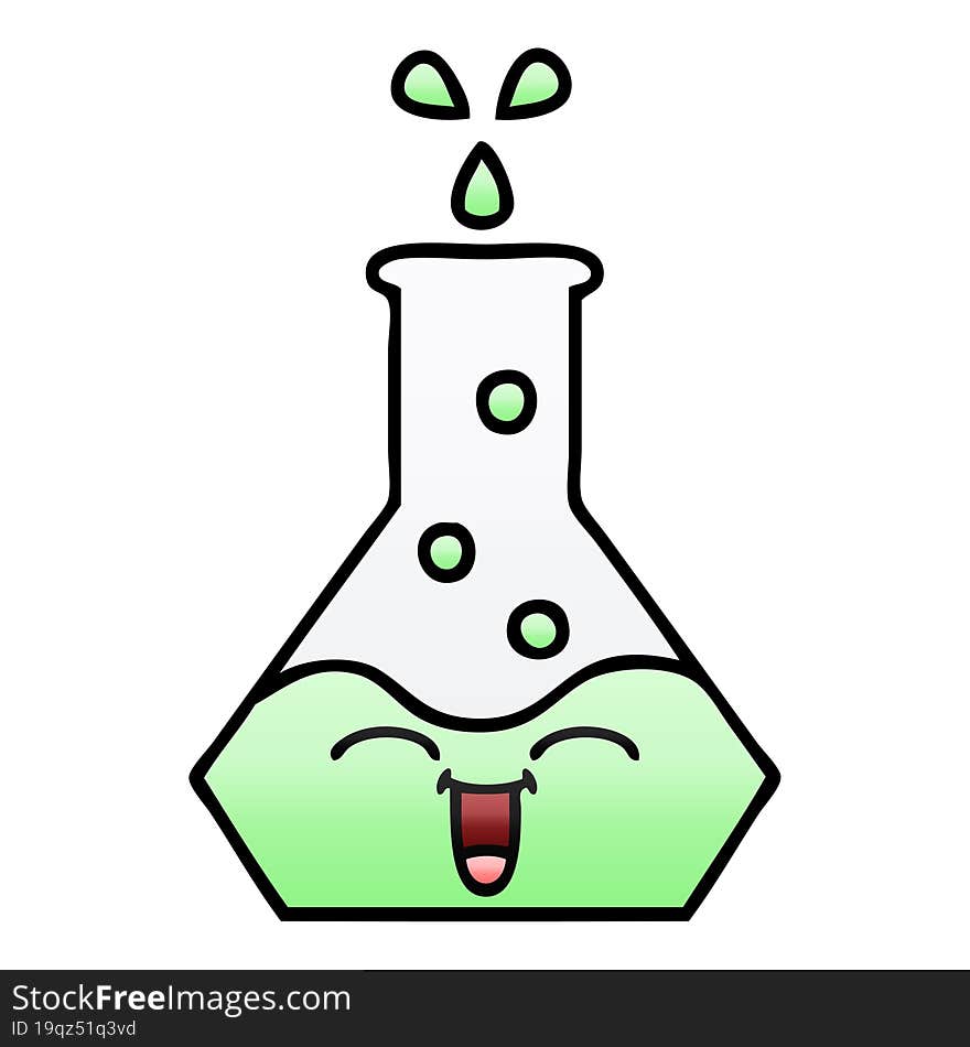 gradient shaded cartoon science beaker