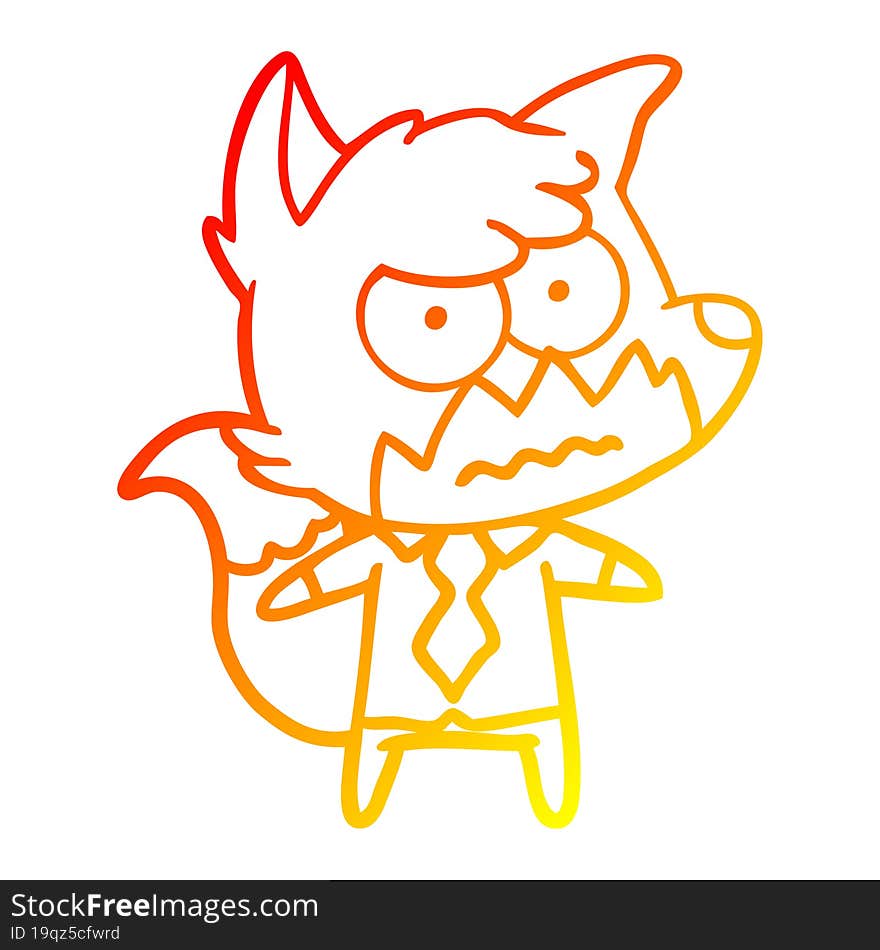 warm gradient line drawing cartoon annoyed fox