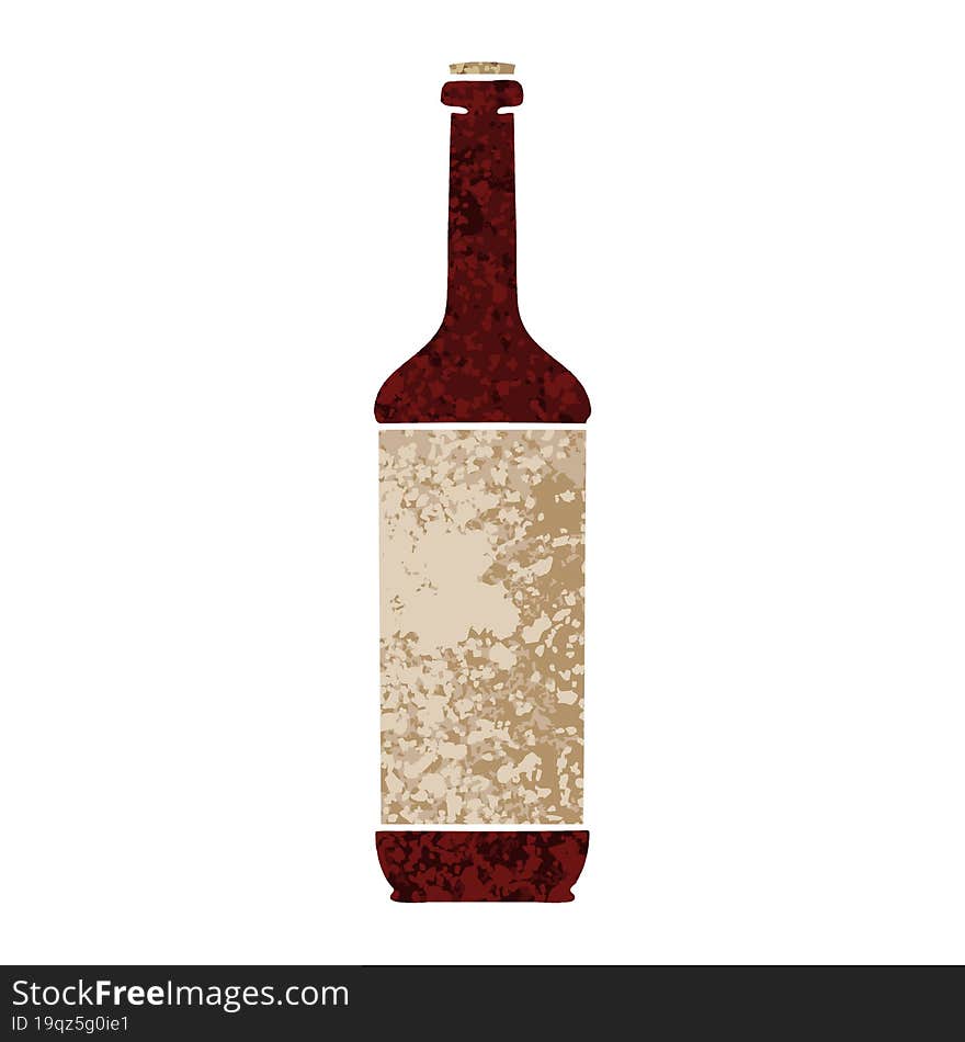 quirky retro illustration style cartoon wine bottle