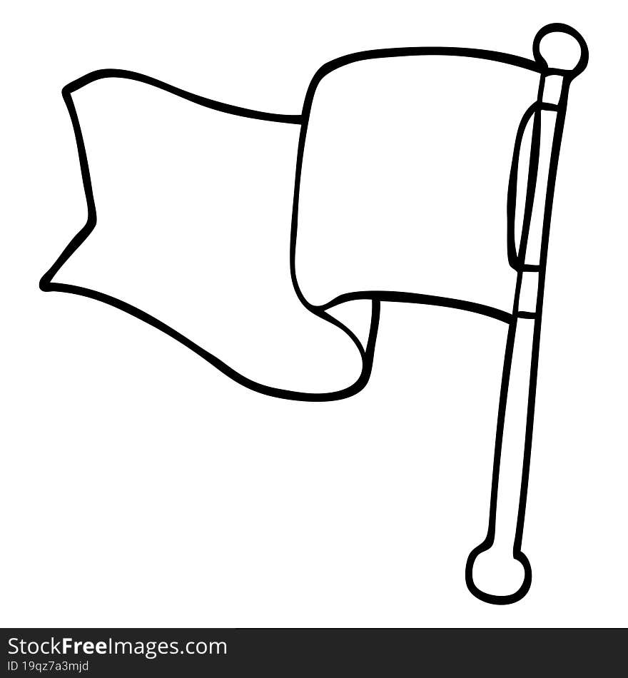 line drawing cartoon red flag