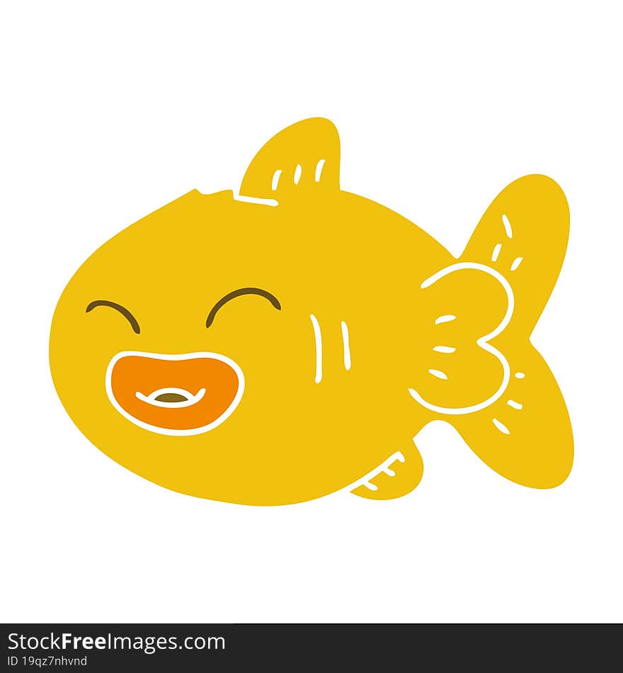 hand drawn quirky cartoon fish. hand drawn quirky cartoon fish