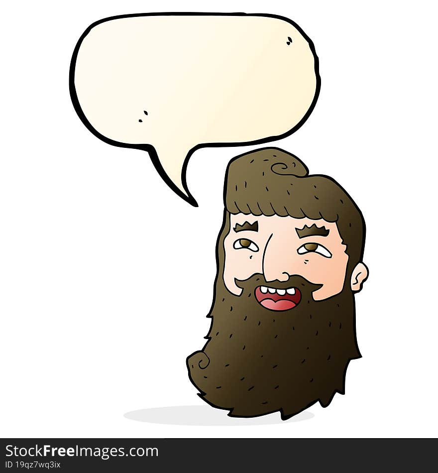 cartoon man with beard laughing with speech bubble