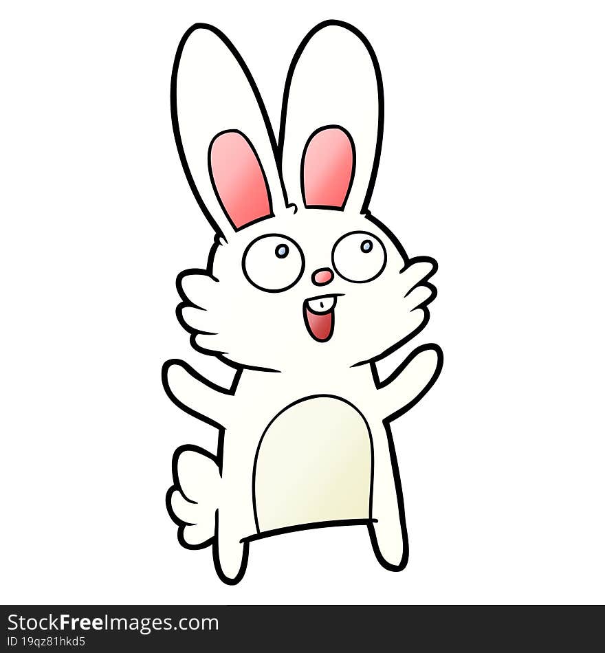 happy cartoon rabbit. happy cartoon rabbit