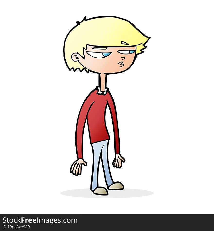 cartoon suspicious boy