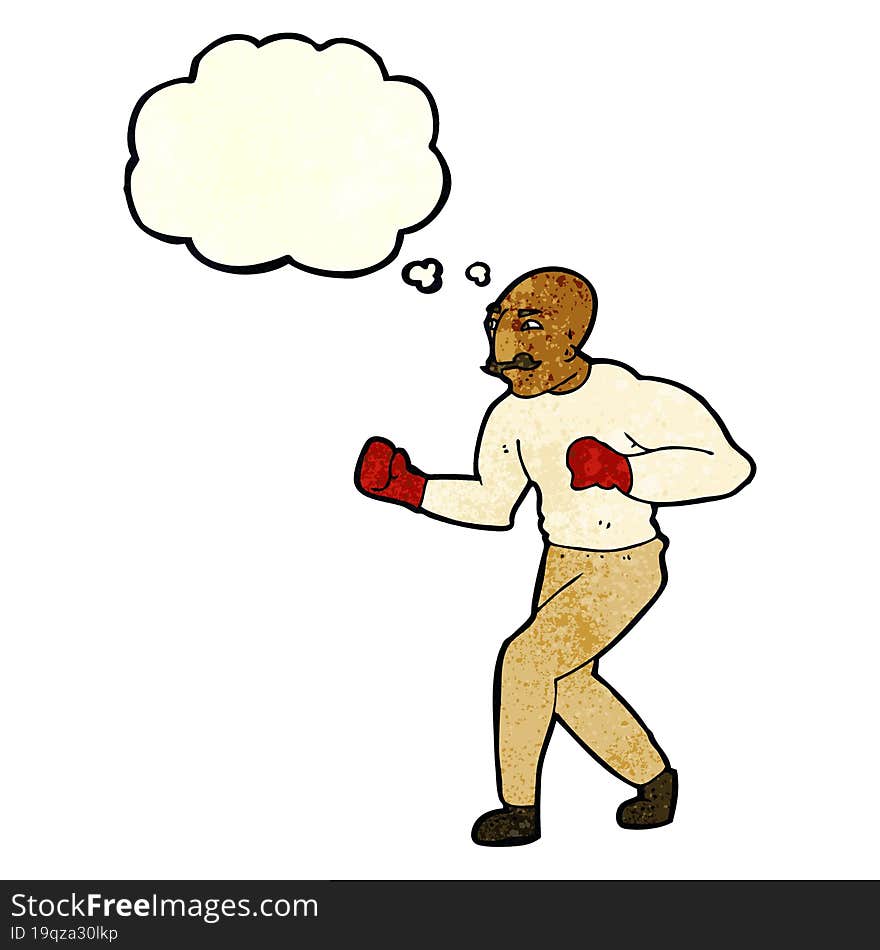 Cartoon Boxer With Thought Bubble