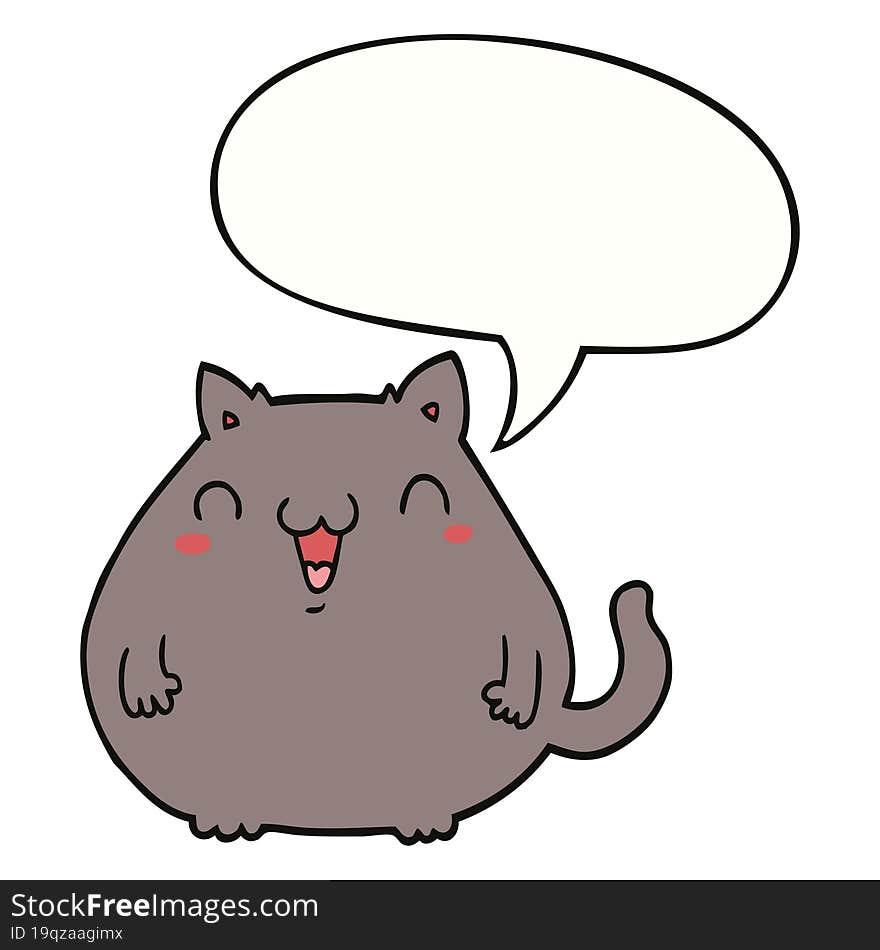 cartoon cat and speech bubble