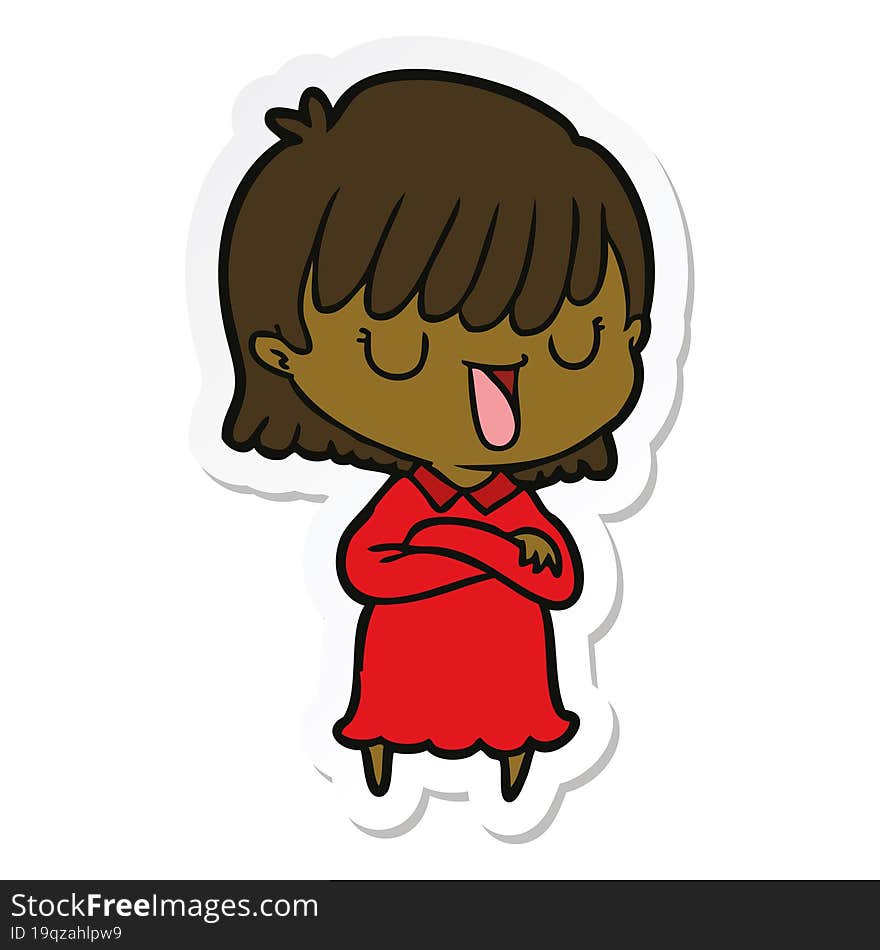 sticker of a cartoon woman