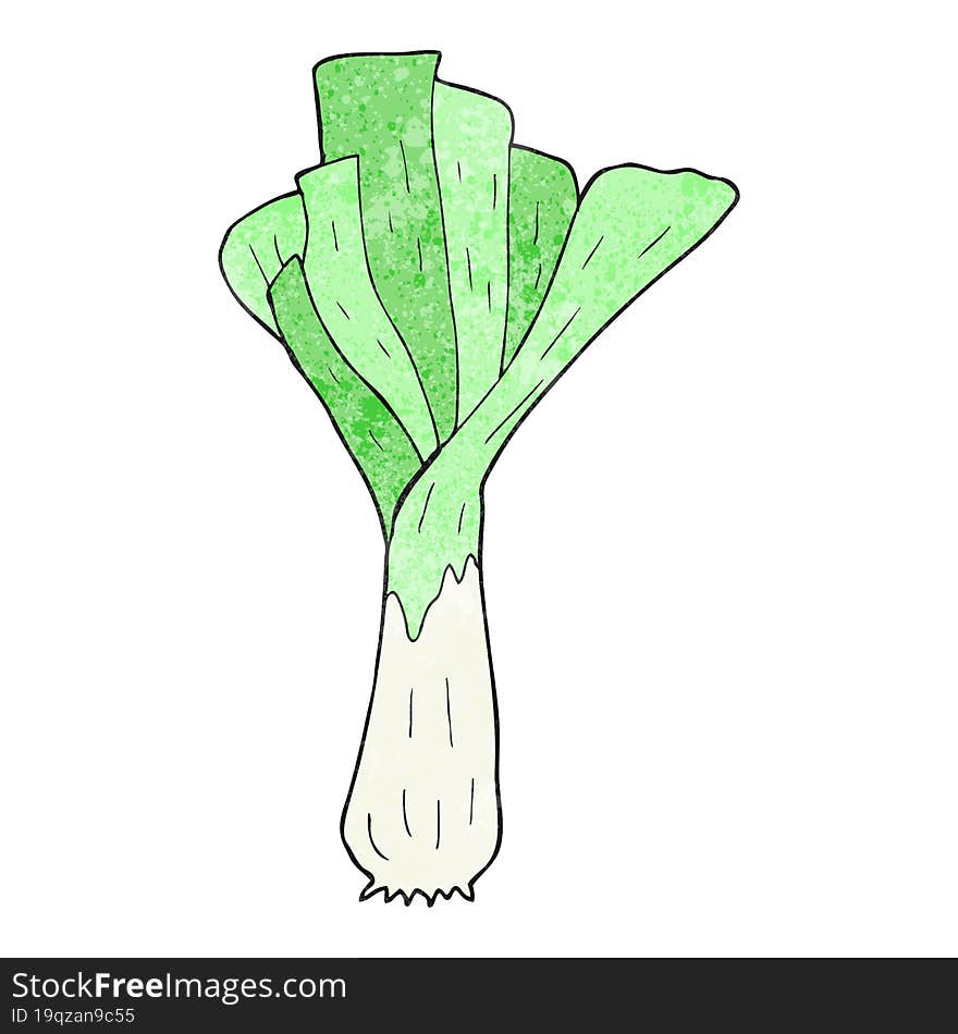 freehand textured cartoon leek