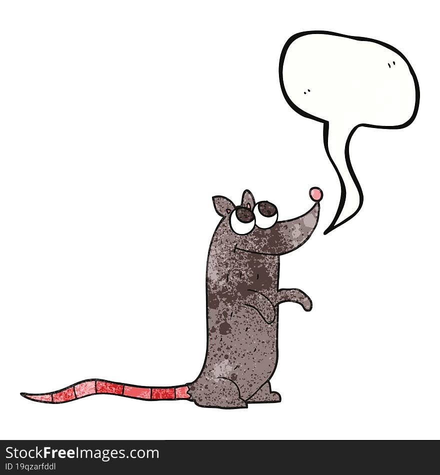 speech bubble textured cartoon rat