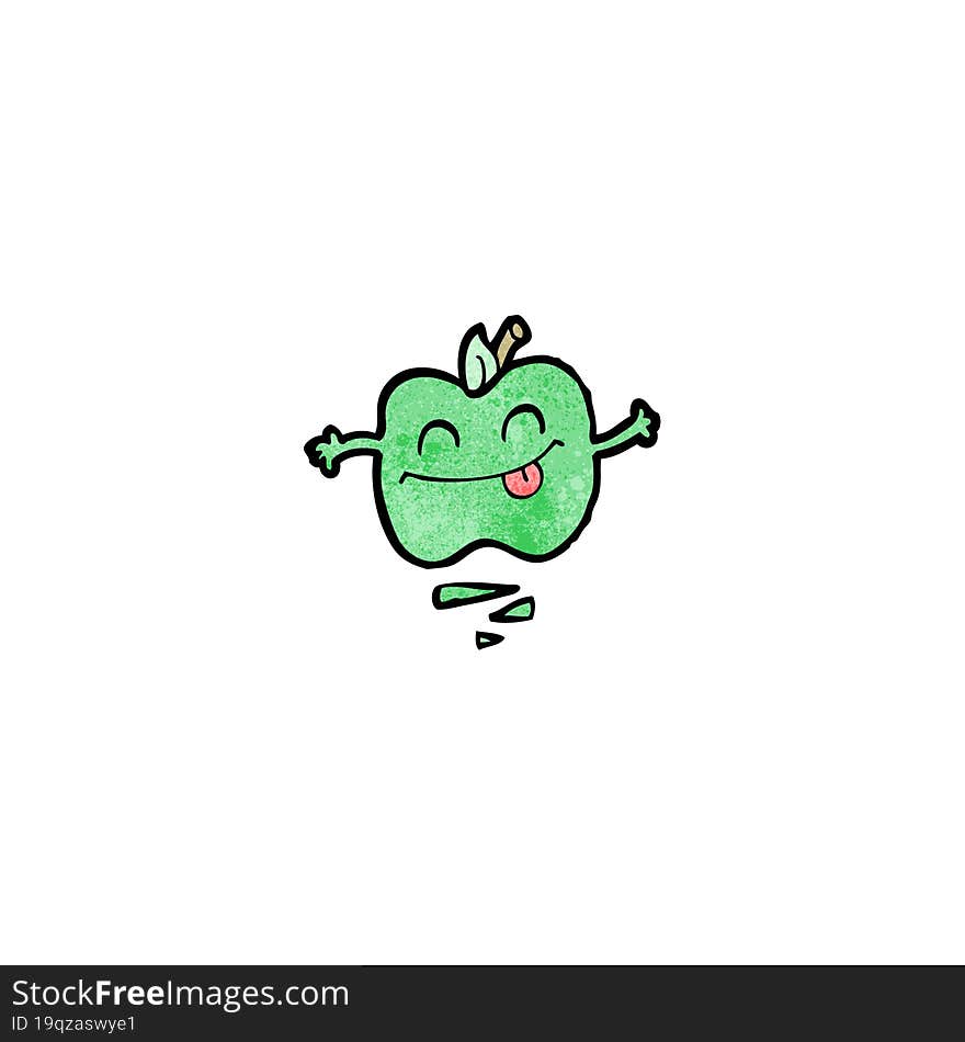 Cartoon Happy Jumping Apple