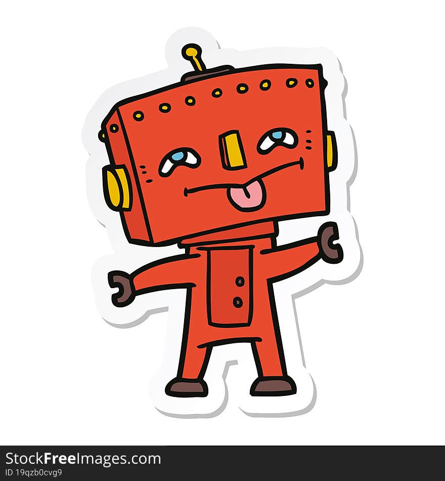 sticker of a cartoon robot