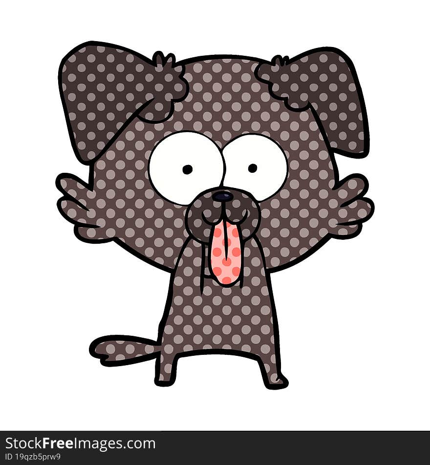 cartoon dog with tongue sticking out. cartoon dog with tongue sticking out