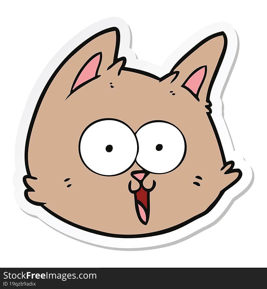 sticker of a cartoon cat face