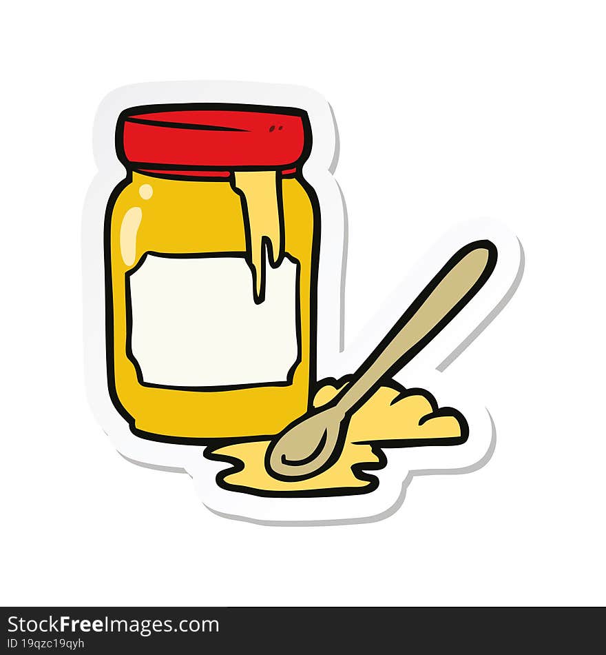 sticker of a cartoon jar of honey