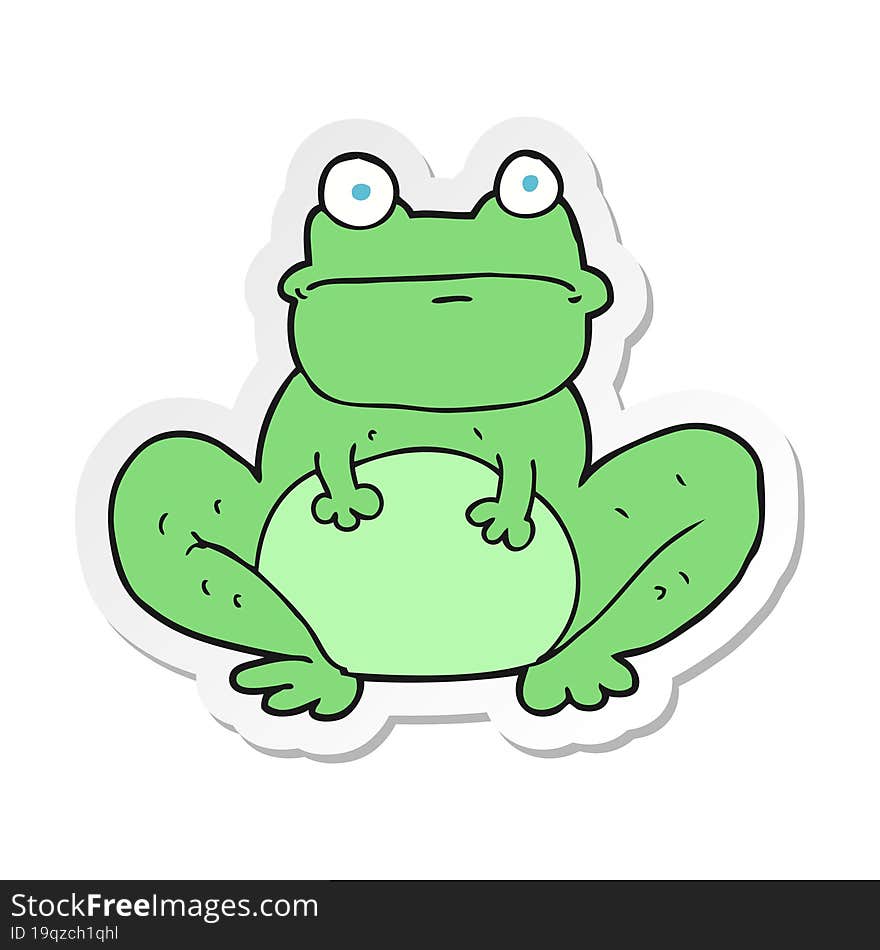 sticker of a cartoon frog