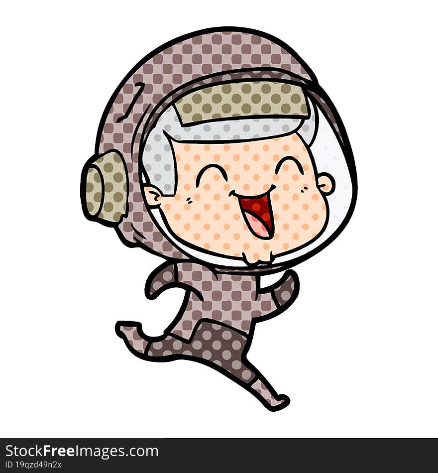 happy cartoon astronaut. happy cartoon astronaut